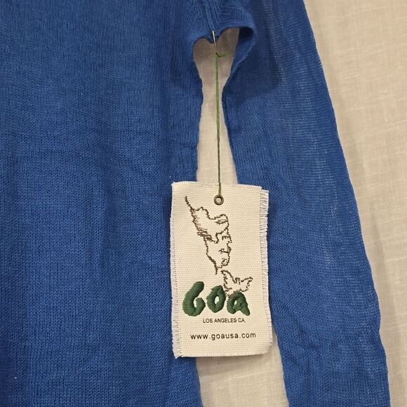 Goa Cashmere Blue V Neck Delicate Sweater Top - Picture 3 of 6
